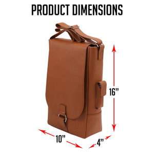 Open image in slideshow, tan leather 2 bottle tote

