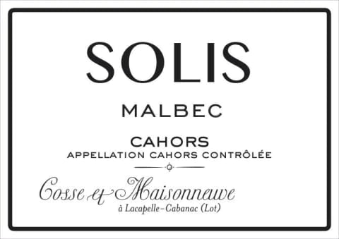 2019 "Solis" Malbec, Cahors AOC, FR