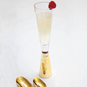 Gold Hammered Champagne Glass - The Wine Concierge