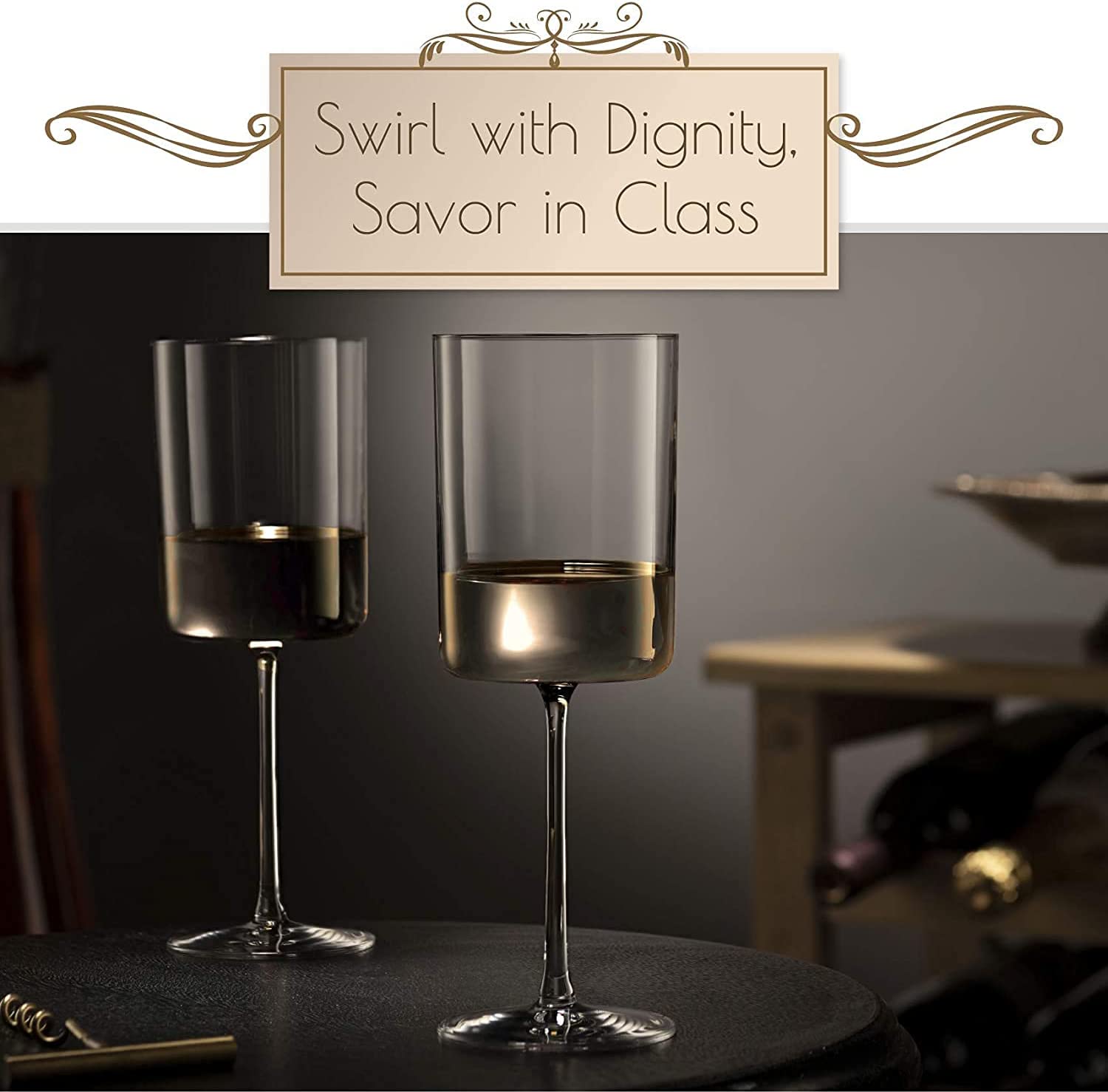 Wine Glasses Superlative Square Edge [Set of 2] Gift Package