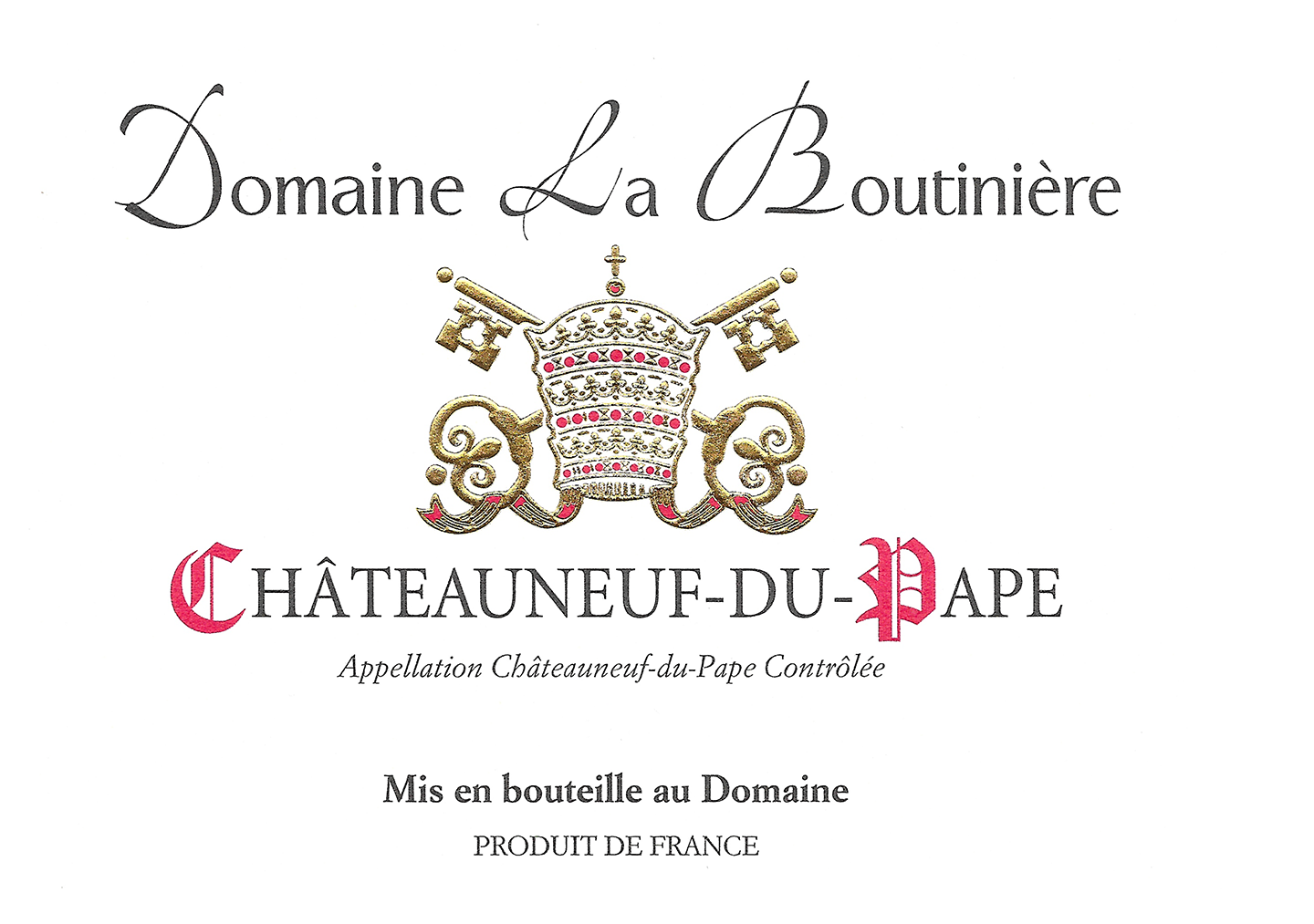 2019 La Boutiniere Chateauneuf Du Pape, Tradition Rouge