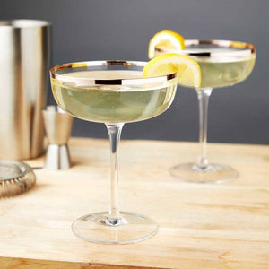 Copper Rim Crystal Coupe Set by Twine® - The Wine Concierge